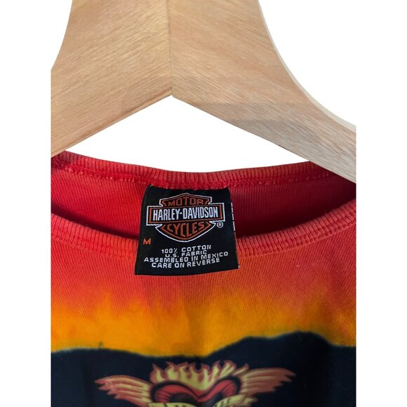 Harley Davidson Tie-Dye Long Sleeve Shirt Las Vegas Nevada Women's Size M Y2K - Picture 3 of 5